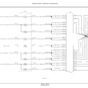 May include: A technical electrical schematic diagram titled Elektrische Anlagen - Kabelb&auml;ume und Steckverbinder, featuring black lines, text labels, and symbols representing wiring harnesses and connectors, with Sheet 8 noted at the bottom right.