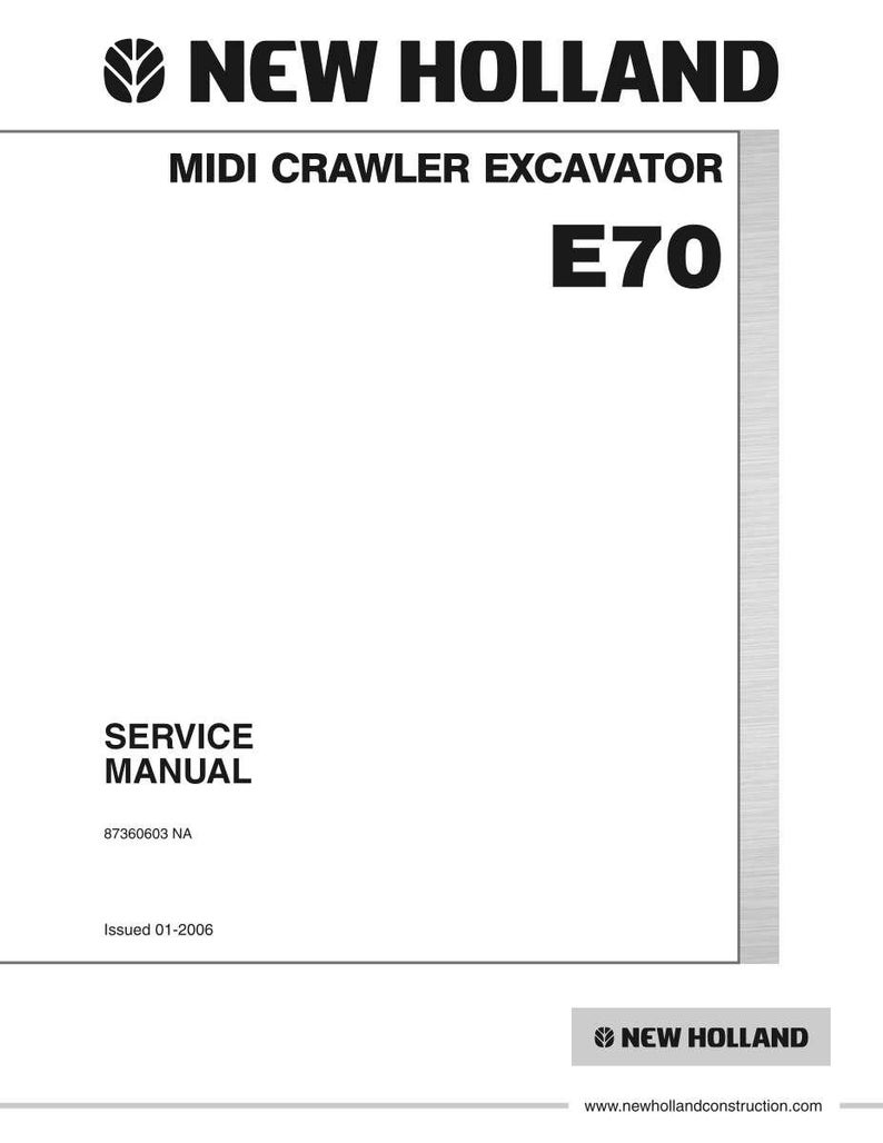 New Holland E70 Midi Bandgrävmaskin Service och reparation Verkstadsmanual | Direkt PDF-nedladdning bild 3
