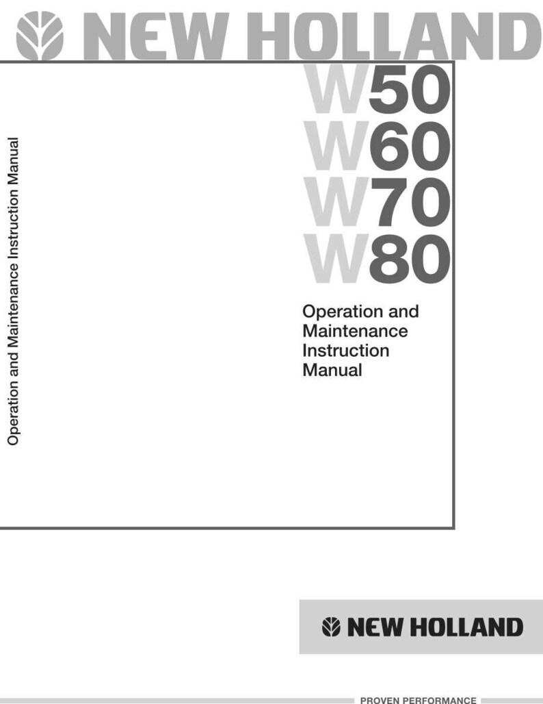 New Holland W50, W60, W70, W80 Wheel Loader Operator Owners Operation Manual | Instant Pdf Download image 3