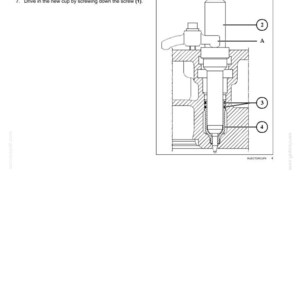 K&ouml;nnte beinhalten: Diagramm einer Zylinderkopf-Baugruppe mit nummerierten Komponenten. Anweisungen umfassen das Schmieren von Dichtungen, die Verwendung des Werkzeugs 380000157 und das Einschrauben einer neuen Tasse. Das Bild enth&auml;lt den Text "Engine - Cylinder heads."
