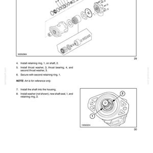 May include: An exploded diagram of hydraulic components, including retaining rings, washers, and bearings. The image is a technical illustration with labels and numbers for each part. Text at the top reads "SECTION 35 - HYDRAULICS - CHAPTER 3".