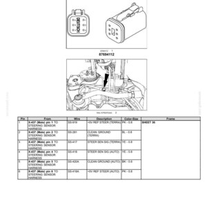 May include: Diagram of wire connectors, component diagram 50, connectors 500-509. Includes a diagram of the X-500 steering potentiometer, with a female connector and a detailed wiring schematic. The diagram includes pin numbers, wire descriptions, and color-size information.