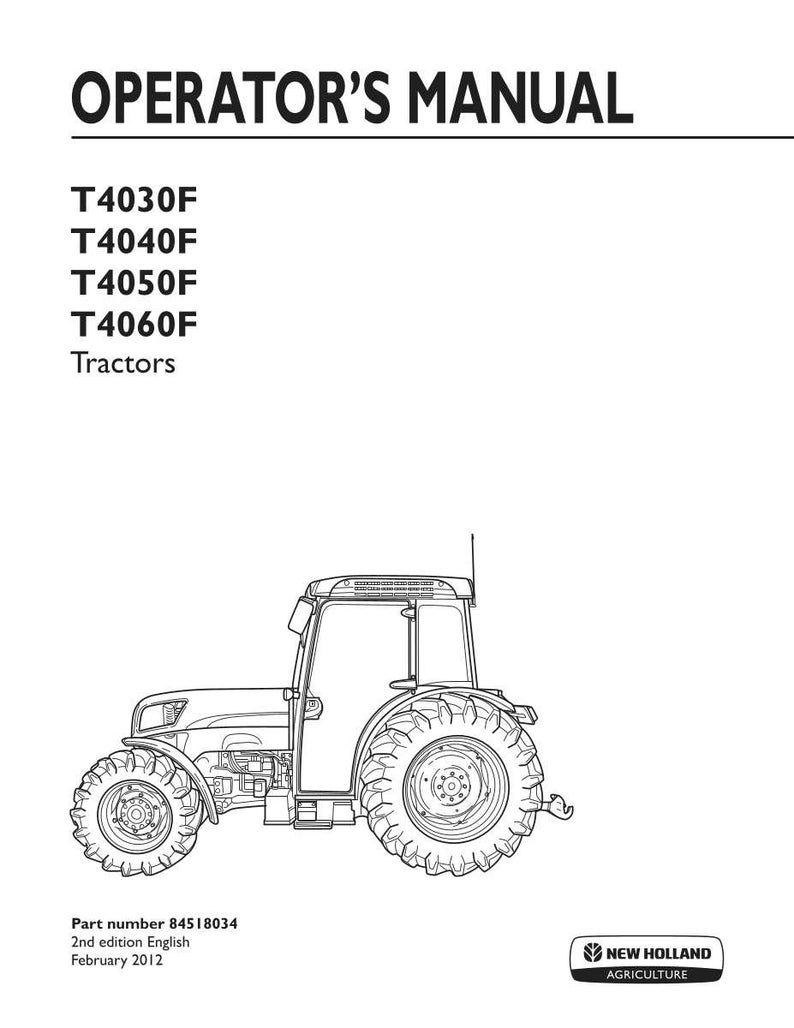 New Holland T4030f, T4040f, T4050F, T4060F Tractor Operator Owners Operation Manual | Instant PDF Download image 3