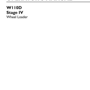 Op de afbeelding: Een witte gebruikershandleiding voor een New Holland Construction W110D Stage IV wiellader. De omslag bevat zwarte tekst, waaronder de titel, onderdeelnummer 47932185, 1e Engelse editie en de datum februari 2017, met het merklogo onderaan.