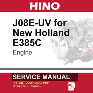 Hino J08e-UV for New Holland E385C Engine Service Repair Workshop Manual | Instant PDF Download image 1