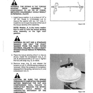 May include: Diagram from a manual detailing the disassembly of a torque sensing drive. The image includes warnings about compressed springs and potential injury. It shows a diagram of the assembly and instructions for removing components.
