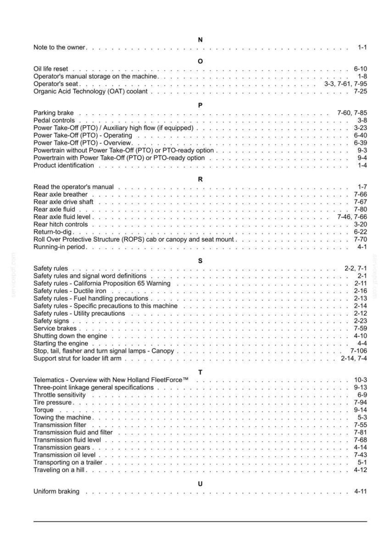 New Holland U80C Tier 4B (final) Tractor Loader Operator Owners Operation Manual | Instant PDF Download image 11