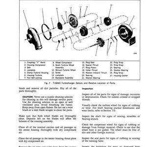 Puede incluir: Diagrama de un turbocompresor Detroit Diesel 71 (Veh&iacute;culo), con ilustraciones detalladas y etiquetas de piezas. Incluye una lista de piezas con nombres como "Wheel-Compressor" y "Ring-Seal". El diagrama es de octubre de 1982.