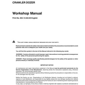 Puede incluir: Manual de taller blanco para un D180 Crawler Dozer. La portada muestra el n&uacute;mero de modelo y el t&iacute;tulo. El manual incluye advertencias de seguridad y avisos importantes sobre mantenimiento y reparaci&oacute;n.