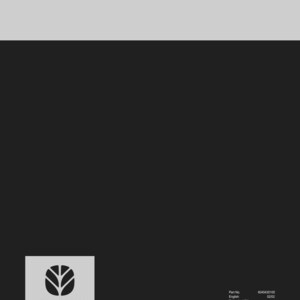 May include: A manual cover with a black background and a light gray top border. The bottom left features the New Holland Construction logo and text. The bottom right displays the text: Part No. 6045430100, English, Printed in USA, and 02/02.