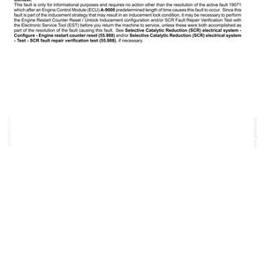 May include: A document titled "Electrical systems - FAULT CODES" with the text "3617-SCR inducement warning due to distance/time is active - Level 9." The document also includes context and instructions for resolving the fault.