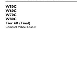 May include: An operator's manual for New Holland Construction compact wheel loaders, models W50C, W60C, W70C, and W80C, Tier 4B (Final). The white cover features black text, part number 51443167, 1st edition English, and a February 2018 date.