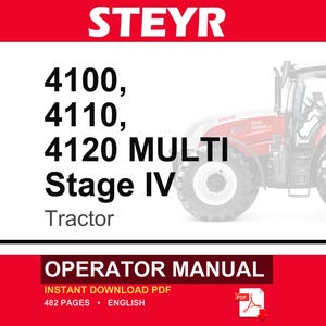 Steyr 4100, 4110, 4120 MULTI Stage IV Tractor Operator Owners Operation Manual | Instant PDF Download image 1