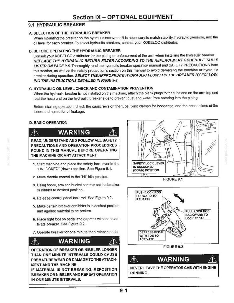 Kobelco Sk135srl, Sk135sr(Lc), Sk135srl-1e, Sk135sr(LC)-1E Excavator Operator Owners Operation Manual | Instant PDF Download image 11