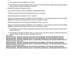May include: A technical document titled "Electrical systems - FAULT CODES" with troubleshooting steps for solenoid and wiring harness issues. Includes instructions for measuring resistance and identifying faults in EH Units and ISM engines. The document is dated May 15, 2015.