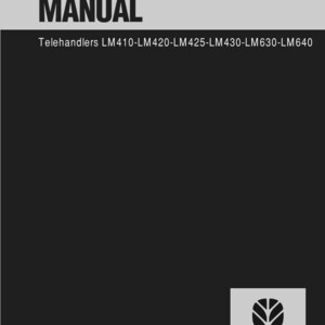 May include: An operator's manual for New Holland Construction telehandlers, specifically models LM410, LM420, LM425, LM430, LM630, and LM640. The cover features a black background with a gray top section, white text, and the New Holland Construction logo.