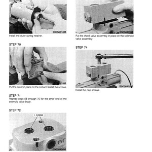 May include: A grayscale technical diagram with step-by-step instructions for assembling a mechanical component. The image includes close-up shots of parts being assembled, with text labels and part numbers.