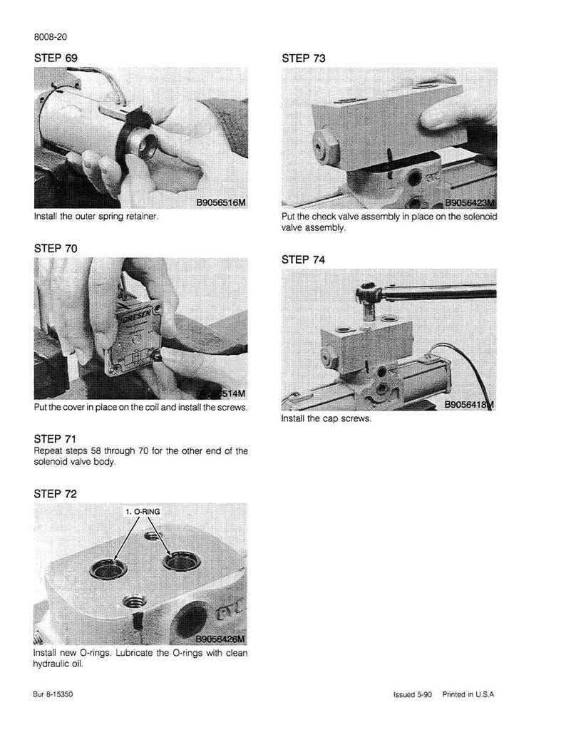 May include: A grayscale technical diagram with step-by-step instructions for assembling a mechanical component. The image includes close-up shots of parts being assembled, with text labels and part numbers.