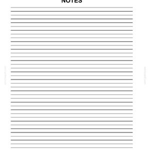 Op de afbeelding: Een witte pagina met zwarte tekst en lijnen. De koptekst bovenaan luidt SECTION 11 - STORAGE, gevolgd door het gecentreerde woord NOTES. Daaronder strekt een reeks horizontale zwarte lijnen zich uit over de breedte van de pagina. Linksonder staat 11-2.
