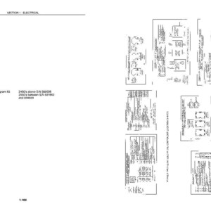 May include: A technical document page titled SECTION 1 - ELECTRICAL, featuring Diagram #3. It includes text regarding serial numbers 589508, 681662, and 686938, alongside various black and white electrical schematics, circular connector pinout diagrams, and tables.