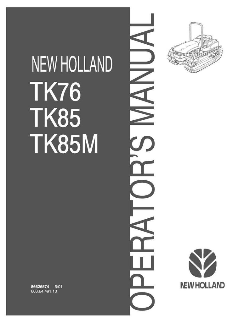 New Holland Tk76, TK85, TK85M Tractor Operator Owners Operation Manual | Instant PDF Download image 3