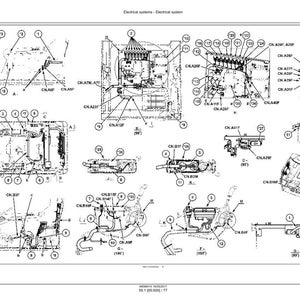 May include: Detailed diagram of an electrical system, showing various components and wiring. The black and white illustration includes numbered and lettered labels for easy identification, ideal for technical documentation.