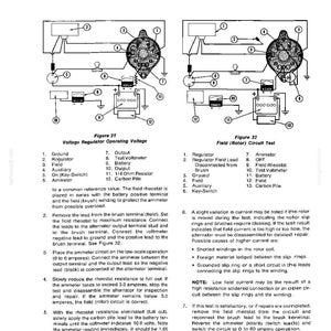 May include: Diagram of a Ford 6500-7500 voltage regulator and field circuit test. The image includes labeled components, wiring schematics, and text instructions for testing and troubleshooting.