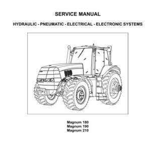 Pode incluir: Capa de manual de servi&ccedil;o com um desenho a tra&ccedil;o de um trator. O logotipo "CASE IH AGRICULTURE" est&aacute; no topo. O t&iacute;tulo do manual &eacute; "SERVICE MANUAL" com o subt&iacute;tulo "HYDRAULIC - PNEUMATIC - ELECTRICAL - ELECTRONIC SYSTEMS."