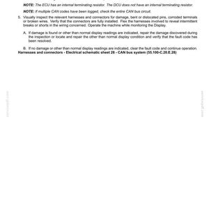 May include: A document titled "Electrical systems - FAULT CODES" with troubleshooting steps for CAN bus systems. Includes instructions for wiring, connectors, and fault resolution. The document is a technical manual.