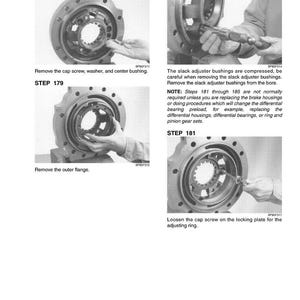 May include: A technical manual page with four grayscale images detailing mechanical assembly steps. Text includes "STEP 178", "STEP 179", "STEP 180", and "STEP 181", with instructions for removing parts and loosening screws. The page is labeled "6004-41".