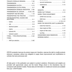 Steyr Kompakt 4065, 4075, 4085, 4095 Tractors Operator Owners Operation Manual | Instant PDF Download image 8