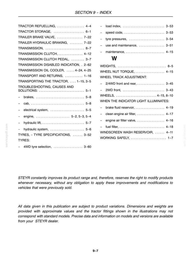 Steyr Kompakt 4065, 4075, 4085, 4095 Tractors Operator Owners Operation Manual | Instant PDF Download image 8
