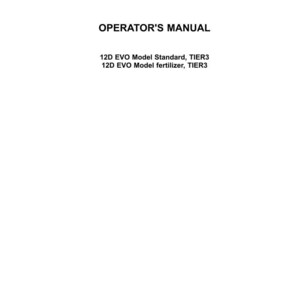 May include: A white operator's manual for New Holland Construction equipment. The cover features the New Holland Construction logo, the text 12D EVO Model Standard, TIER3, 12D EVO Model fertilizer, TIER3, and the document code Con-48095999 dated October 2016.