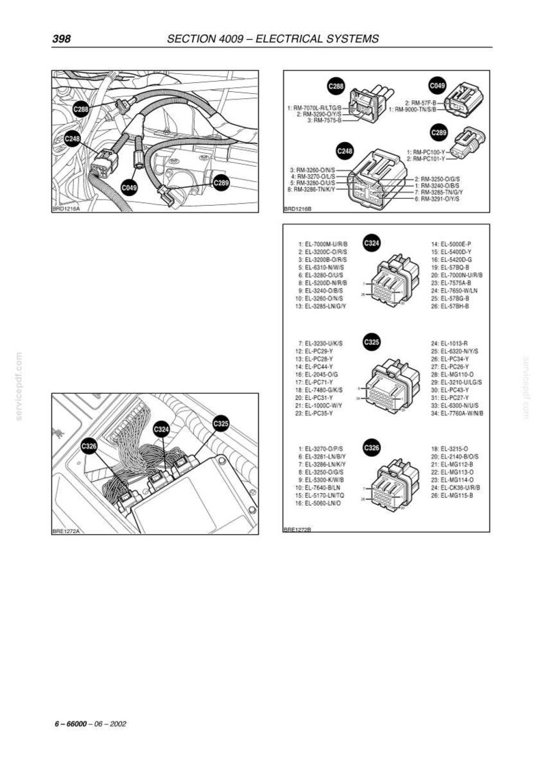 May include: Diagram of an electrical system with various connectors, wiring, and labels. Includes close-up views of connectors labeled C248, C324, C325, and C326, along with a list of part numbers.