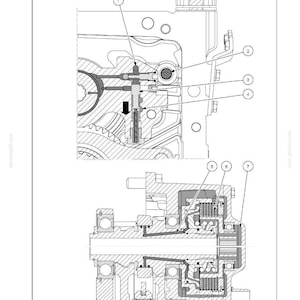 Puede incluir: Diagrama t&eacute;cnico de una caja de toma de fuerza (PTO), con componentes numerados y flechas. La imagen incluye el texto "Power Take-Off (PTO) case - Dynamic description".