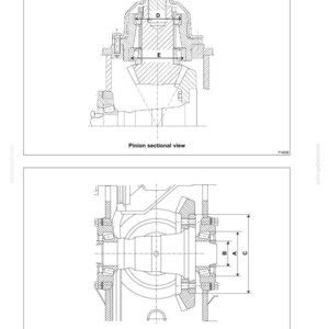 May include: Technical diagram of a mechanical component, featuring cross-sectional views of a pinion and crown gear. The diagram includes labeled dimensions and the text "BRAKES AND STEERING CLUTCHES". The diagram is in black and white.