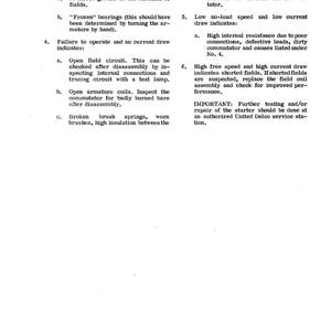 May include: A page from a manual with technical instructions. The text includes troubleshooting steps for electrical components, such as checking for open circuits and inspecting armature coils. The page also has the number 33 at the bottom.