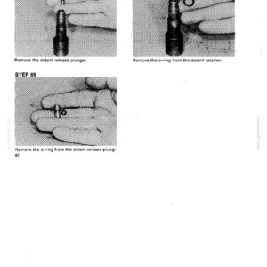 May include: Technical diagram illustrating mechanical assembly steps. Step 88 shows a plunger being removed. Step 89 shows an o-ring being removed. Step 90 shows an o-ring being removed from a detent retainer.
