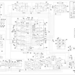 May include: A detailed hydraulic schematic diagram for a CX490C/CX500C excavator. The diagram is in black and white, featuring numerous interconnected components, lines, and labels. The text "CX490C / CX500C EXCAVATOR HYDRAULIC SCHEMATIC" is visible.