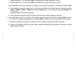 May include: A white document titled "Electrical systems - FAULT CODES" with troubleshooting steps for injector cylinders. Includes instructions for using a multimeter and checking for continuity. The document also includes the date 04/11/2014.