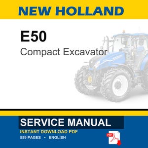New Holland E50 Compact Excavator Service Repair Workshop Manual | Instant PDF Download image 1