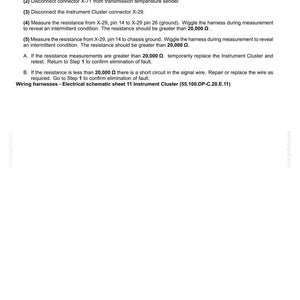 Puede incluir: Documento blanco con texto negro que detalla los c&oacute;digos de fallo del sistema el&eacute;ctrico. El documento incluye instrucciones para medir la resistencia y solucionar problemas de mazos de cables. Titulado "Electrical systems - FAULT CODES".