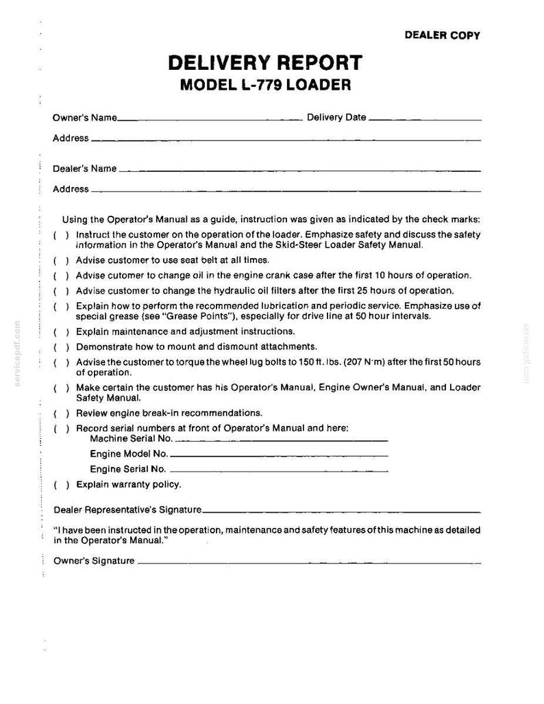 New Holland L-779 Skid-Steer Loader Operator Owners Operation Manual | Instant PDF Download image 11