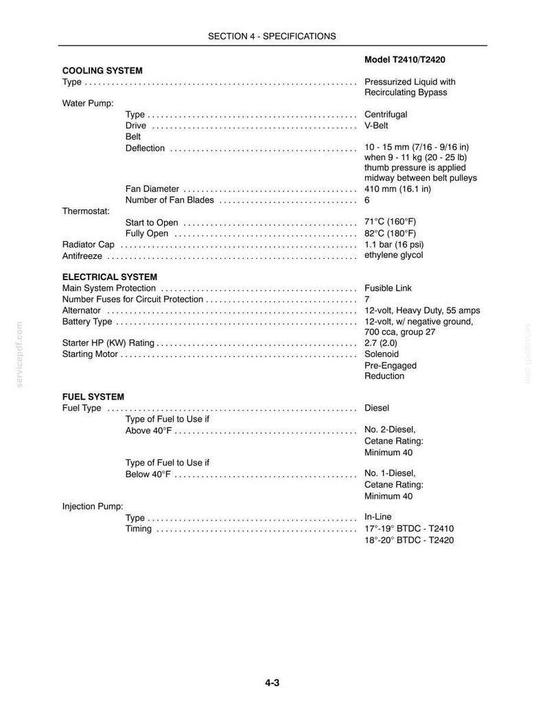 New Holland T2410, T2420 With Cab Tractor Operator Owners Operation Manual | Instant PDF Download image 10