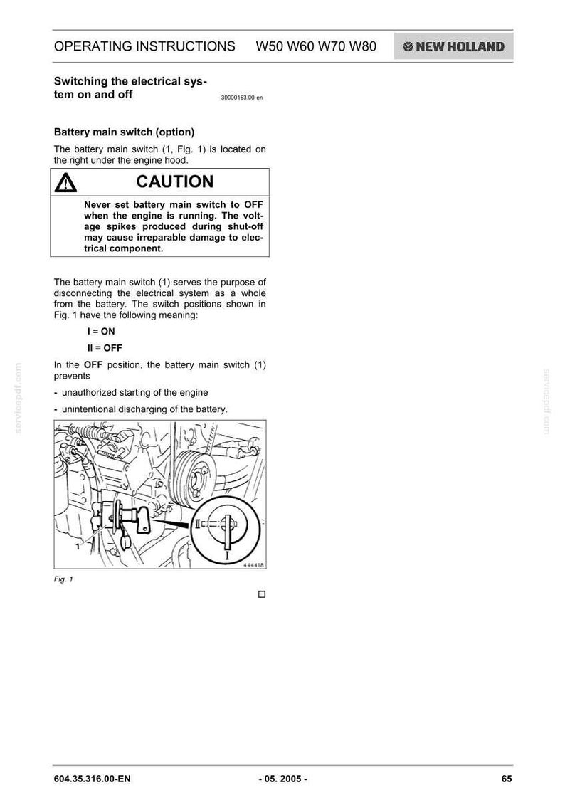 New Holland W50, W60, W70, W80 Wheel Loader Operator Owners Operation Manual | Instant Pdf Download image 5