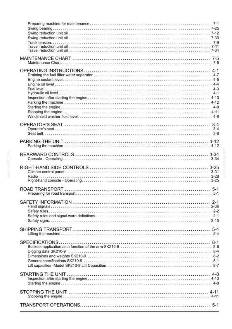 Kobelco SK210-9L Tier 3 Hydraulic Excavator Operator Owners Operation Manual | Instant PDF Download image 9