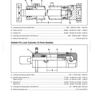 May include: Technical diagram of a Saddle Pin Lock Cylinder (5 Point Saddle), with detailed cross-sectional views and labeled components. Includes measurements in inches and foot-pounds, and text labels for each part.