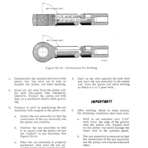 May include: Diagram of instructions for installing replacement piston rod eye assemblies. The diagram includes illustrations of the parts and step-by-step instructions with measurements in inches and fractions of an inch.