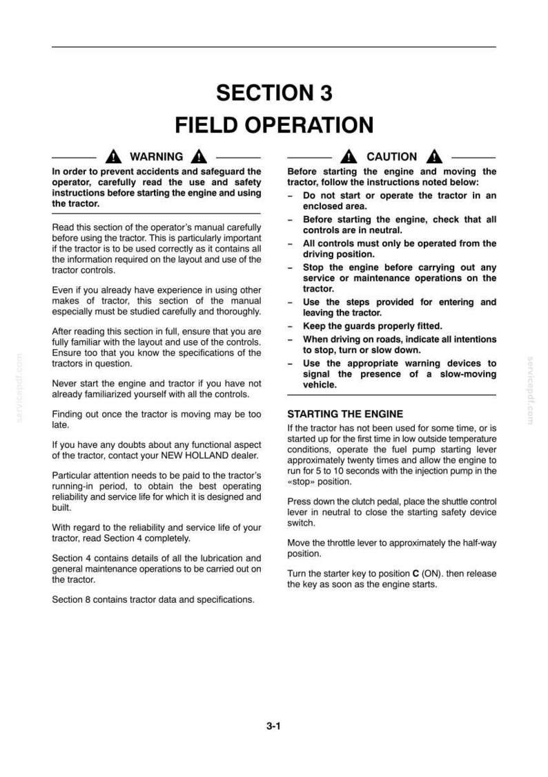 New Holland T4020, T4030, T4040, T4050 Tractor Operator Owners Operation Manual | Instant Pdf Download image 6