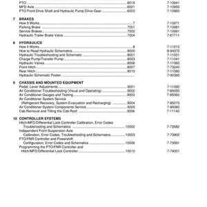 Puede incluir: P&aacute;gina de manual t&eacute;cnico con una lista de componentes mec&aacute;nicos y sus n&uacute;meros de pieza. Secciones: frenos, hidr&aacute;ulica, chasis y sistemas de control. El documento est&aacute; fechado en 11-00.